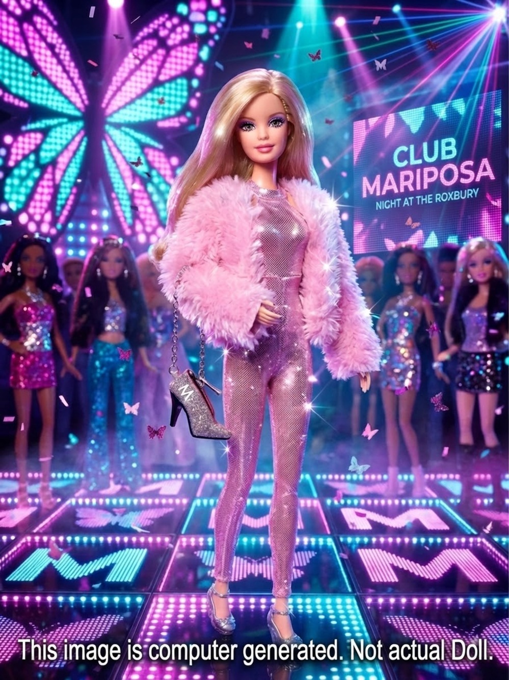 Custom Restyled Vintage Mariposa Doll Y2K Pink Jumpsuit
